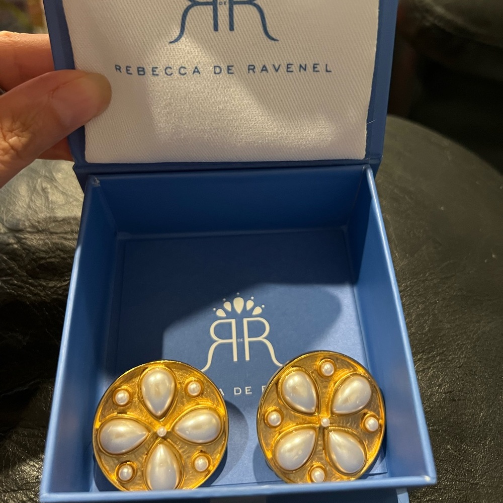 Nwot Rebecca de Ravanel panini disc earrings